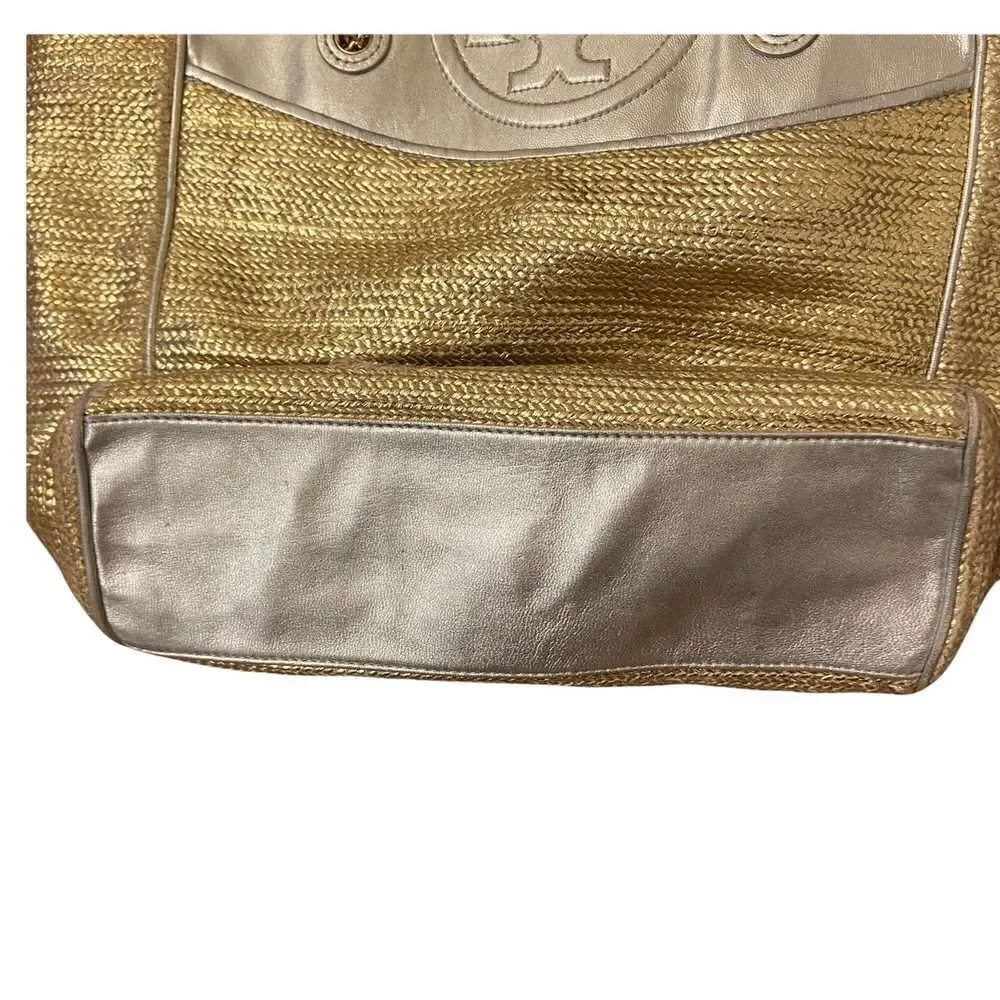 Tory Burch Fleming Rafla Metallic Gold & Silver Tote